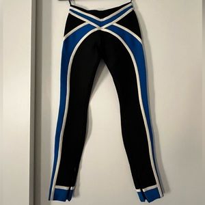 Herve Leger Bandage Black and Blue Zip Bottom Pants
